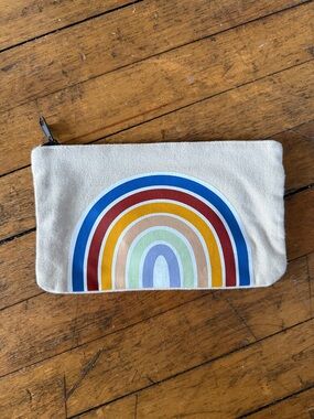 Small Rainbow Linen Pencil Pouch